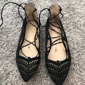 TOPSHOP lace up ballet flats